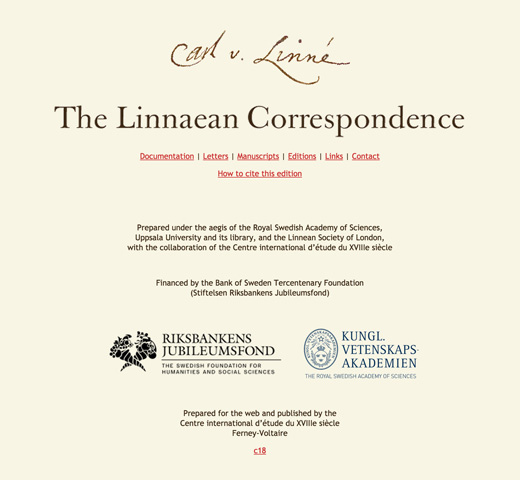 Linnaeus - The Linnaean Correspondence